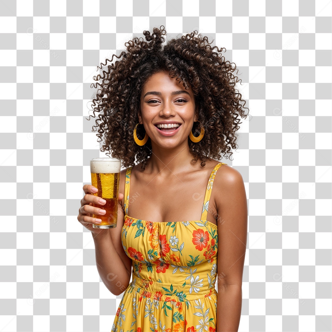 Mulher Segurando Garrafa de Bebida Alcoólica PNG Transparente