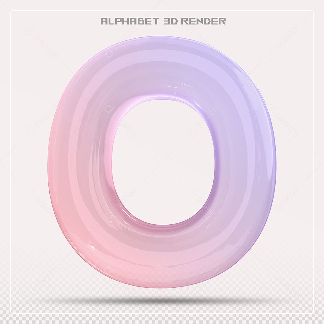 Elemento 3D Letra O Colorida Para Composição PSD