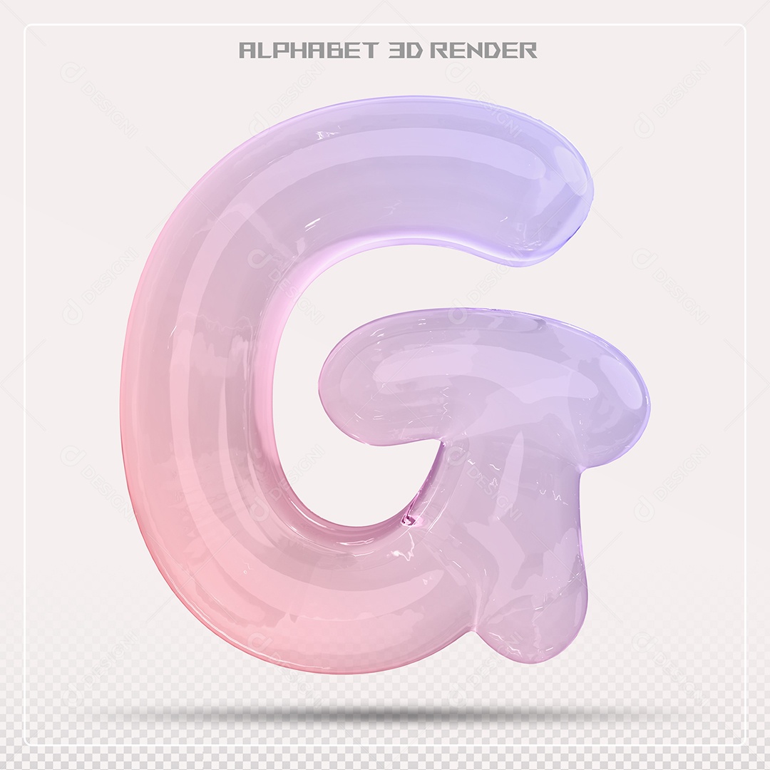 Elemento 3D Letra G Colorida Para Composição PSD