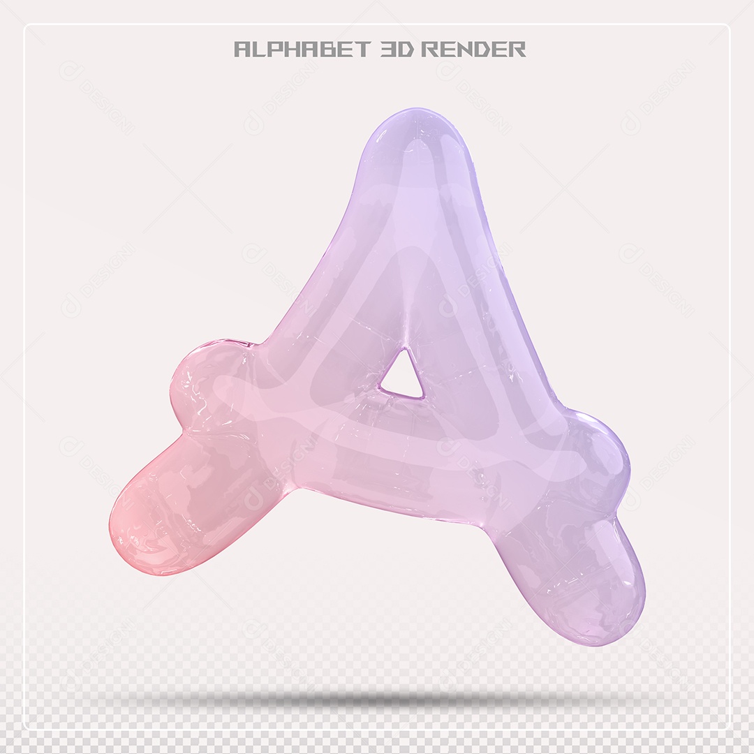 Elemento 3D Letra A Colorida Para Composição PSD