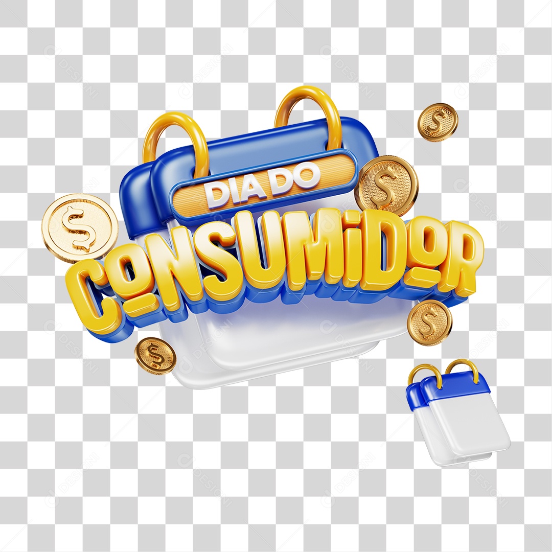 Selo 3D Dia do Consumidor PNG Transparente