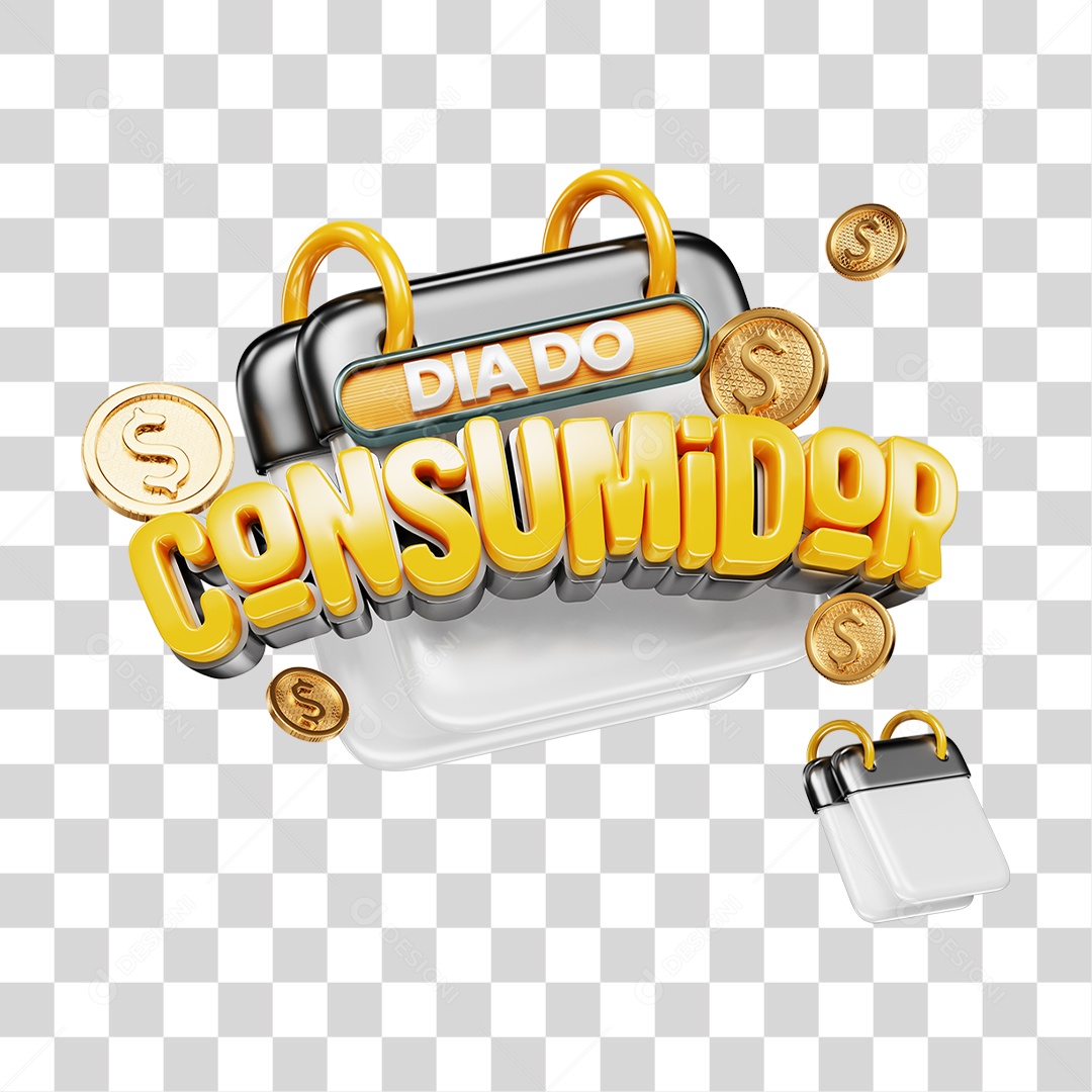 Selo 3D Dia do Consumidor PNG Transparente