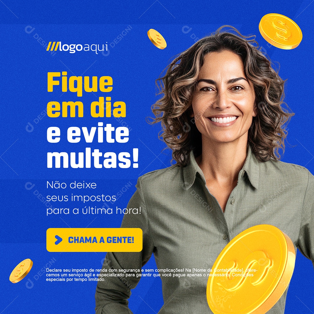 Imposto Fique Em Dia e Evite Multas Social Media PSD Editável