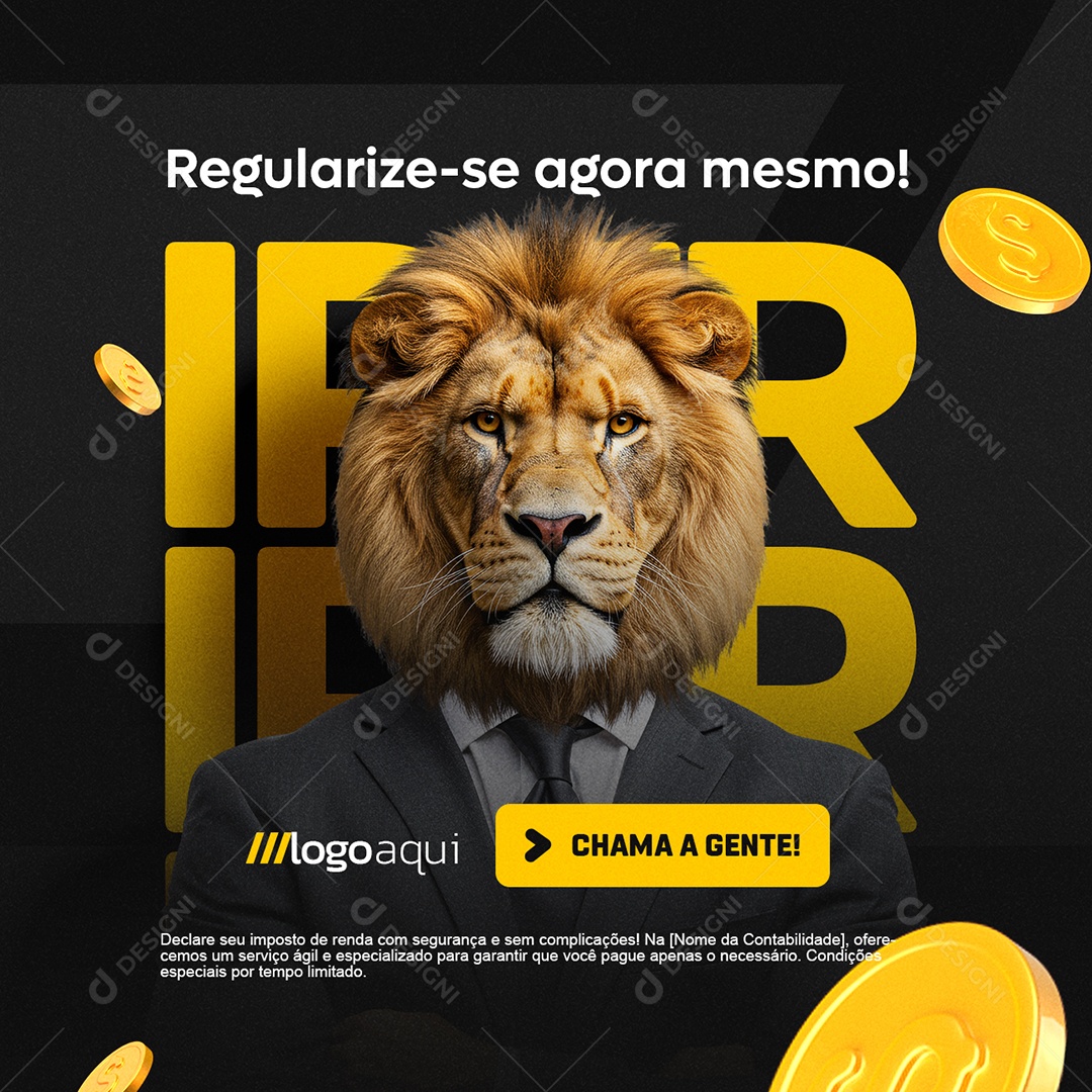 Imposto Regularize-Se Agora Mesmo Social Media PSD Editável