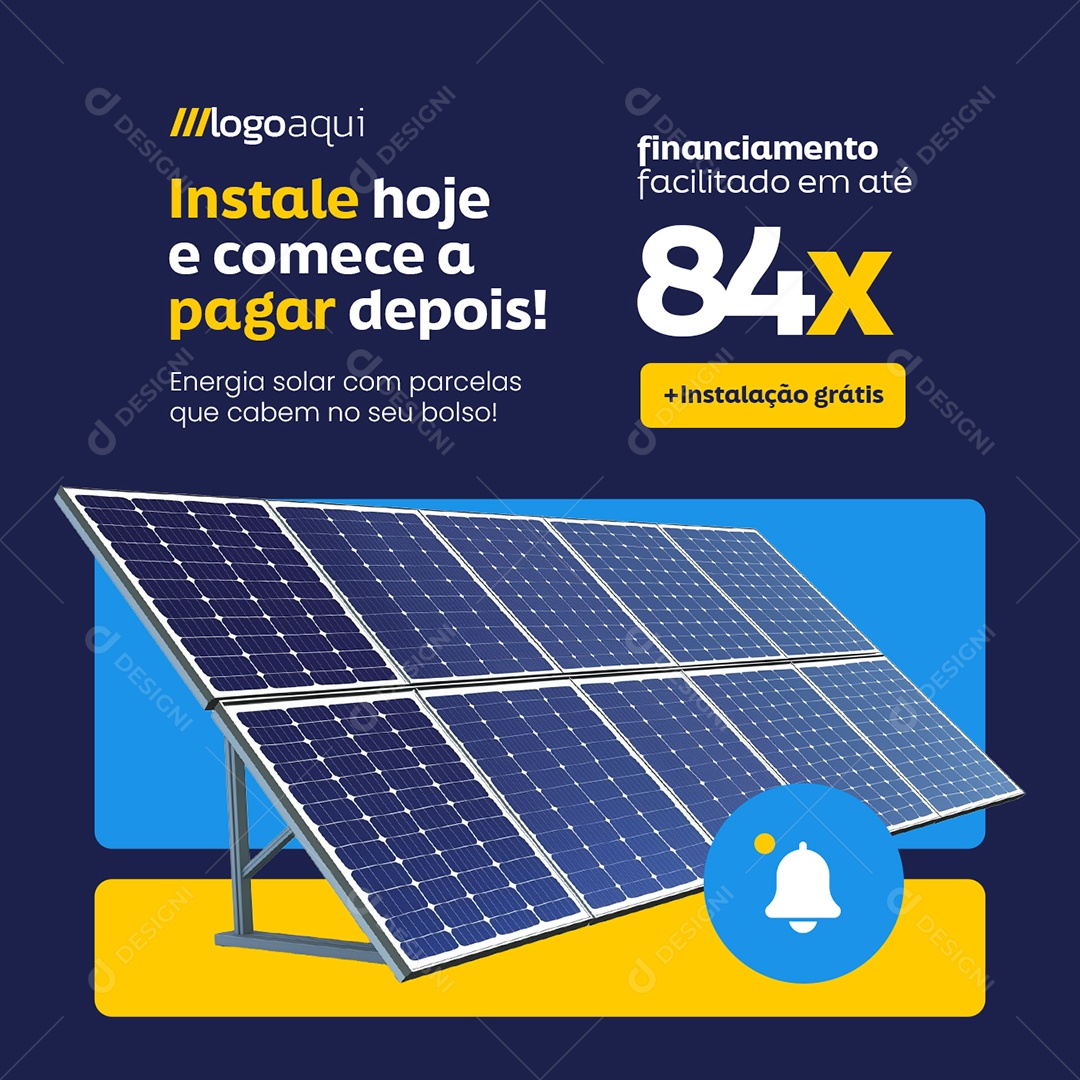 Energia Solar Financiamento Facilitado Social Media PSD Editável