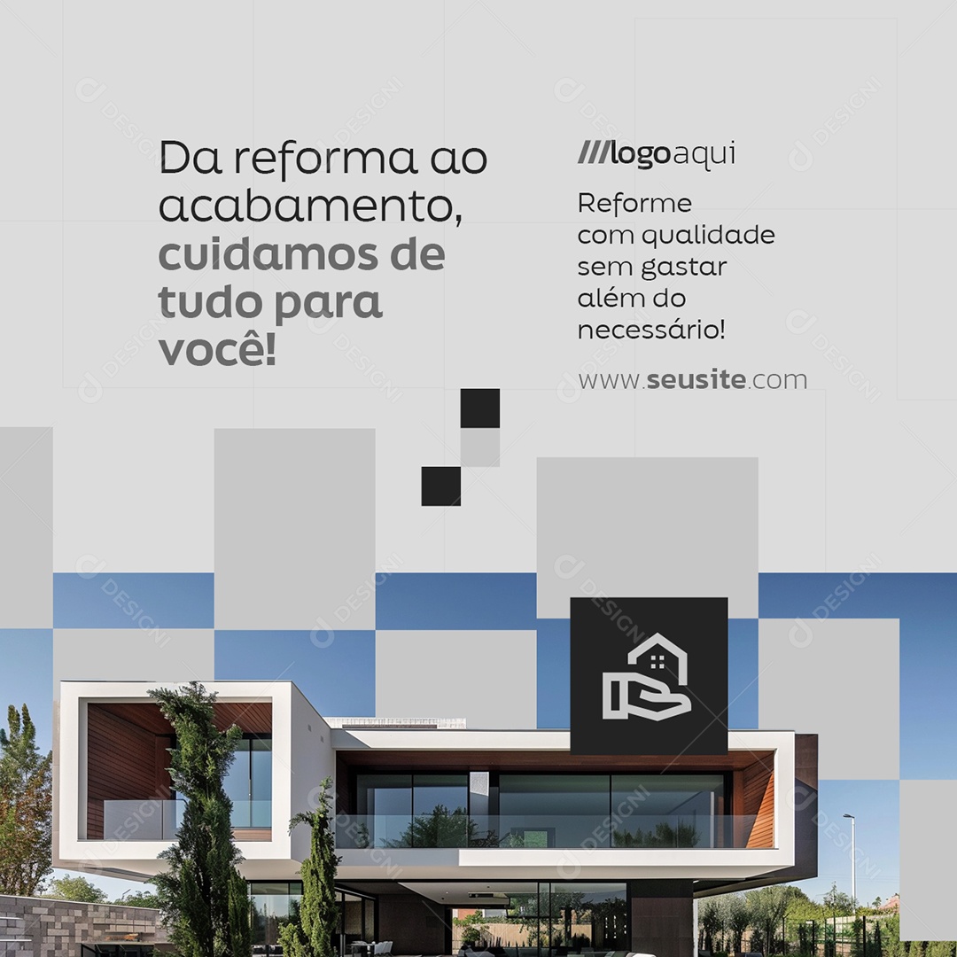 Construtora Reforma Acabamento Social Media PSD Editável