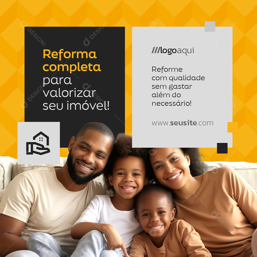 Construtora Reforma Completa para Valorizar seu Imóvel Social Media PSD Editável
