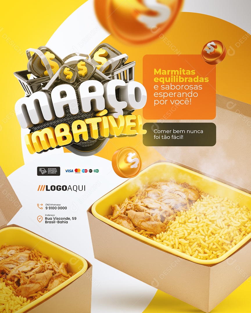 Março Imbatível Marmitas Equilibrada Social Media PSD Editável