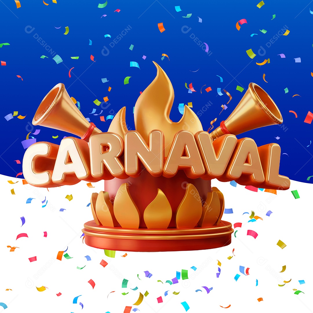Selo 3D Carnaval Para Composição PSD