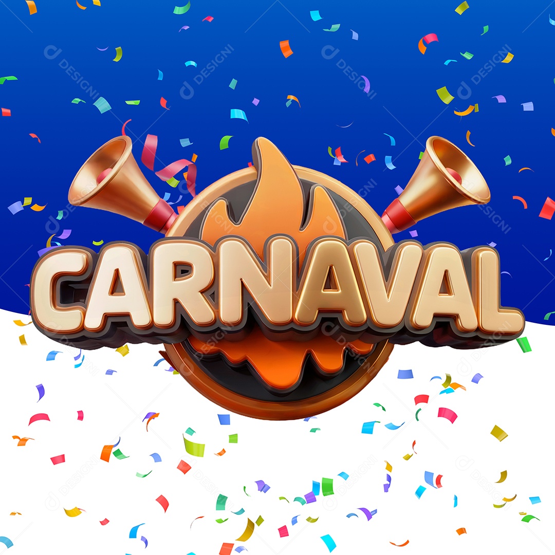 Selo 3D Carnaval Para Composição PSD