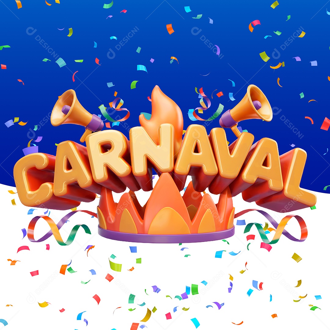 Selo 3D Carnaval Para Composição PSD