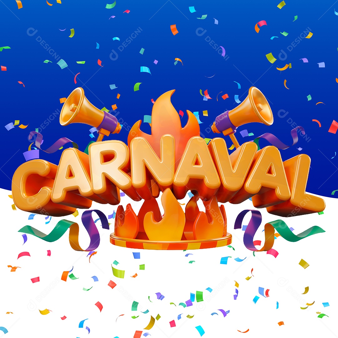 Selo 3D Carnaval Para Composição PSD