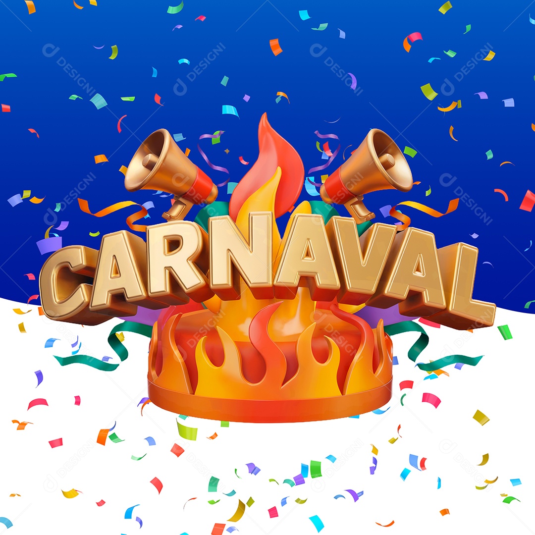 Selo 3D Carnaval Para Composição PSD