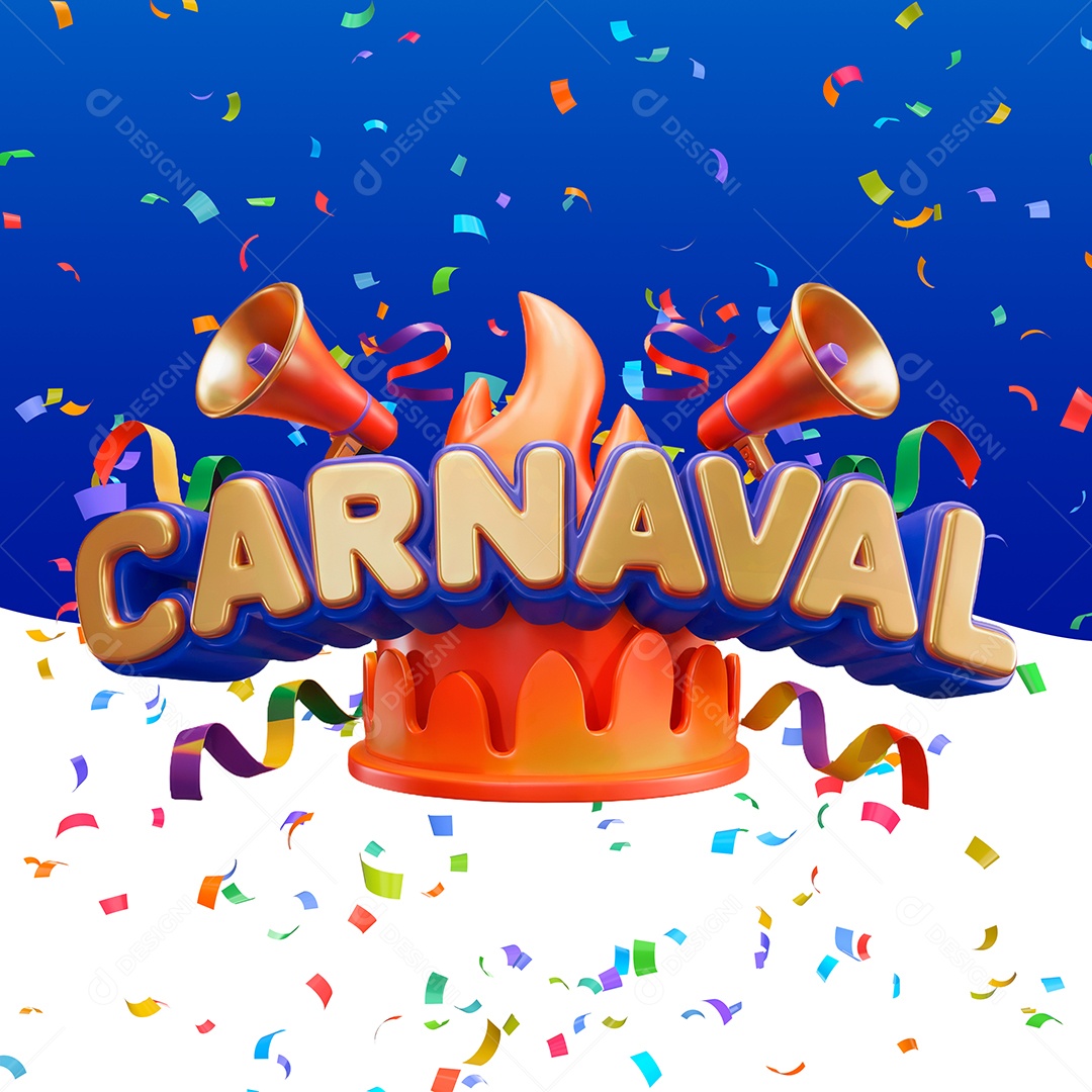 Selo 3D Carnaval Para Composição PSD