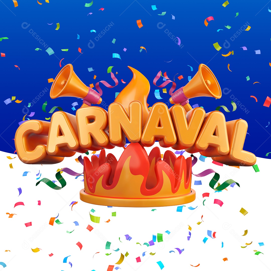 Selo 3D Carnaval Para Composição PSD