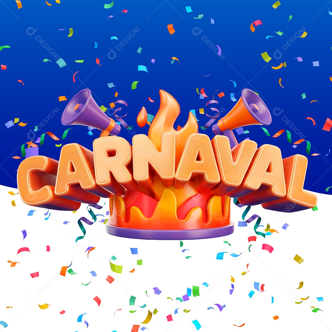 Selo 3D Carnaval Para Composição PSD