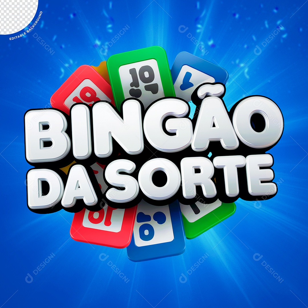 Selo 3D Bingão Da Sorte para Composição PSD