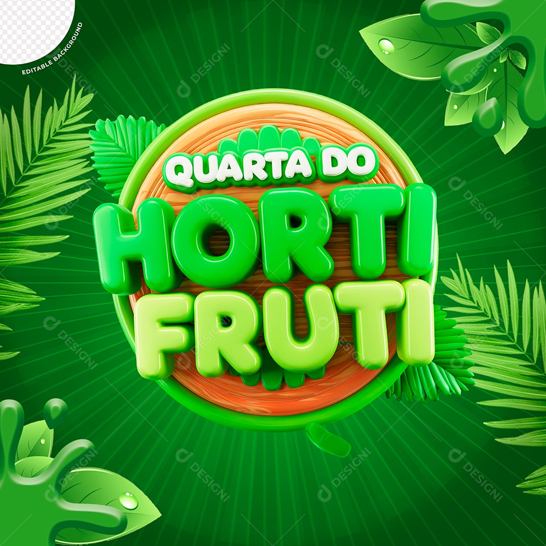 Selo 3D Quarta Do Hortifruti para Composição PSD