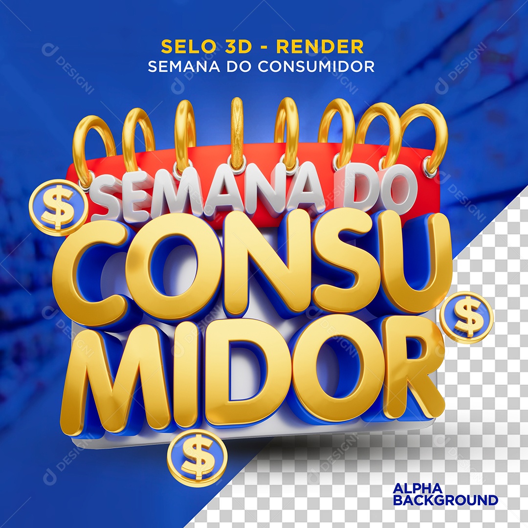Semana Do Consumidor Selo 3D para Composição PSD