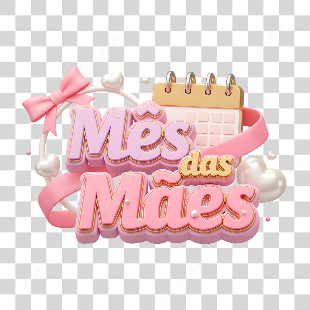 3D Mother's Month Transparent PNG Stamp