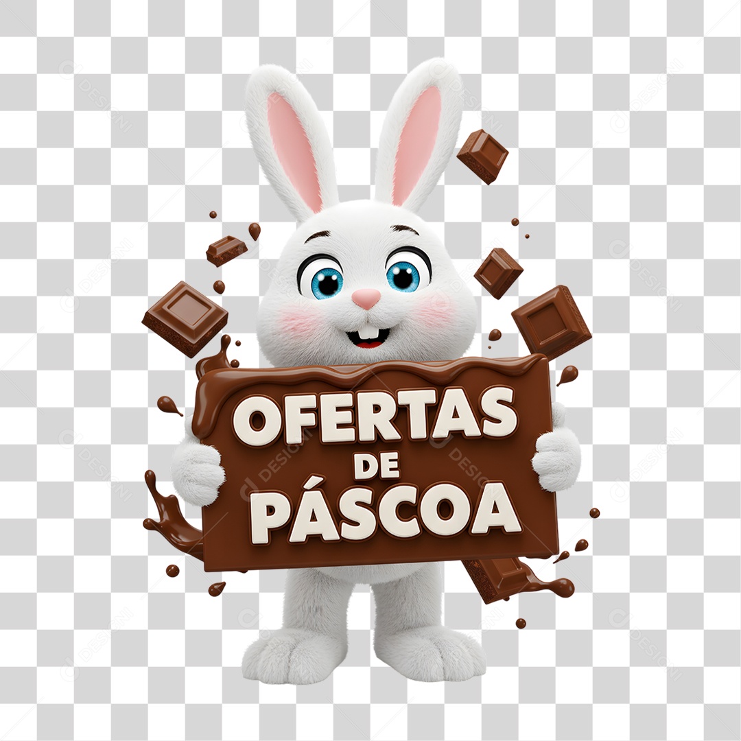 Selo 3D Ofertas de Páscoa PNG Transparente