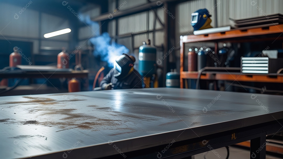 Soldagem de uma mesa de ferro