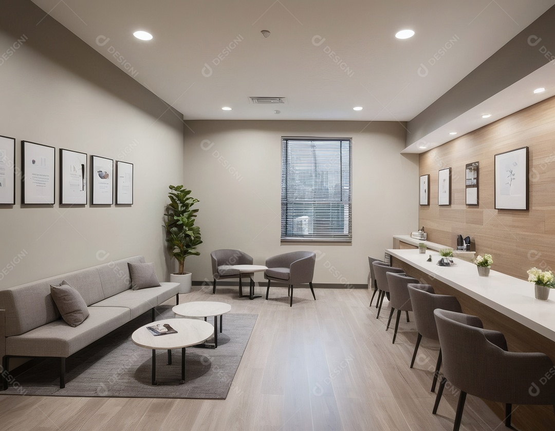 Uma linda e aconchegante sala de espera