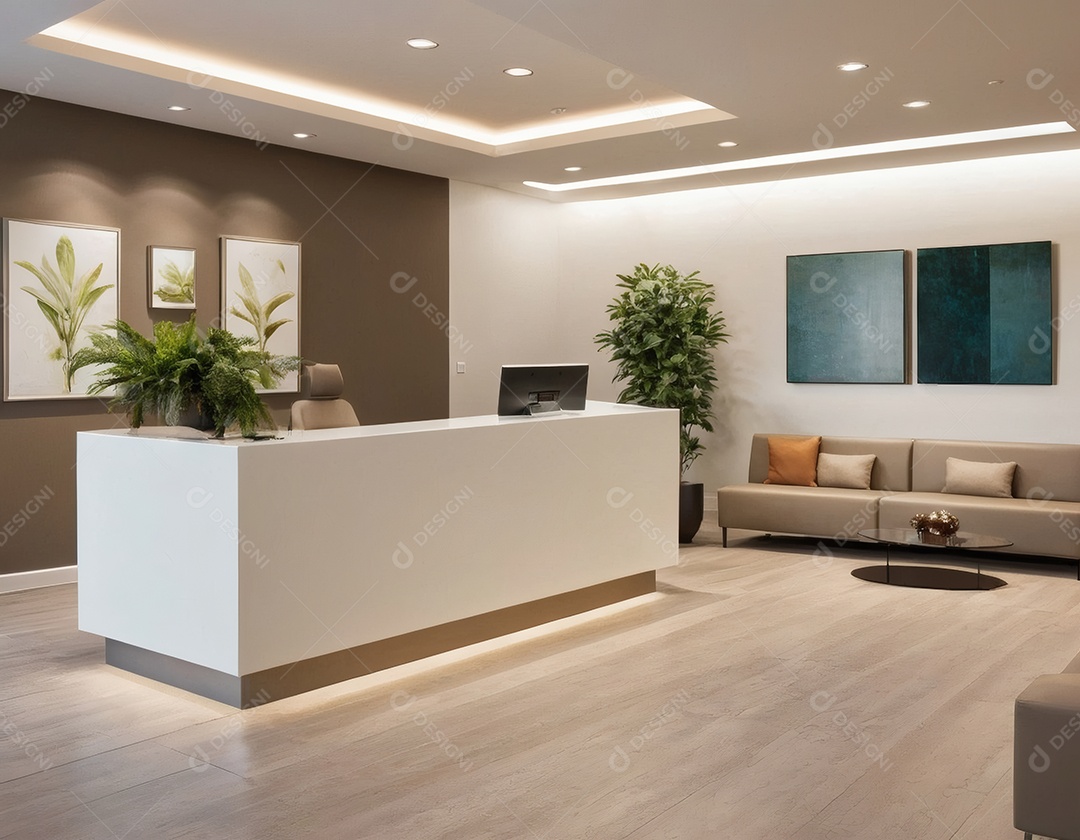 Recepção moderna de alguma cliníca