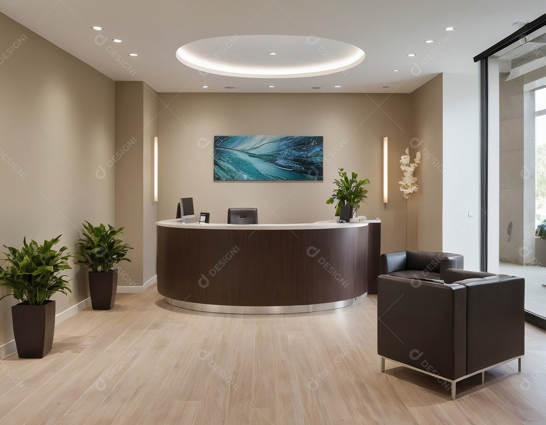 Recepção moderna de alguma cliníca