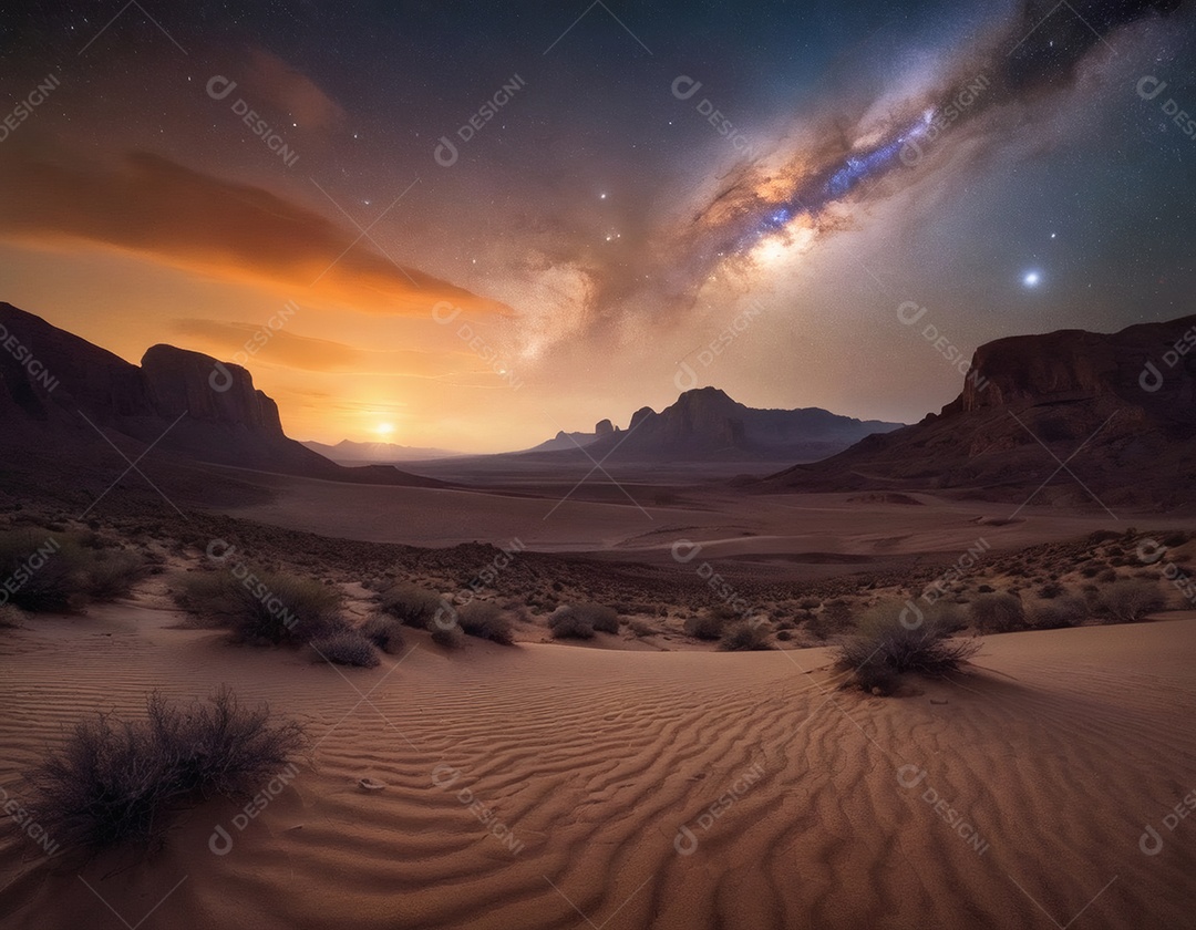 Montanhas distantes contra céu