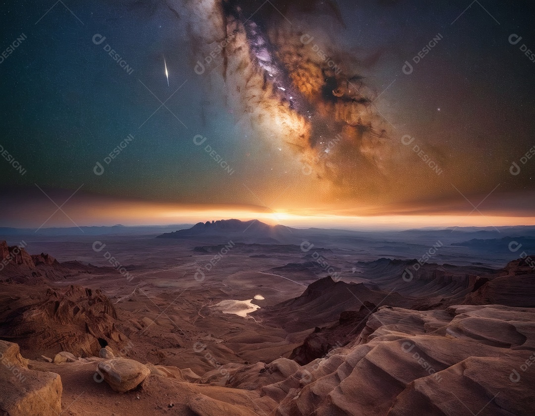 Montanhas distantes contra céu