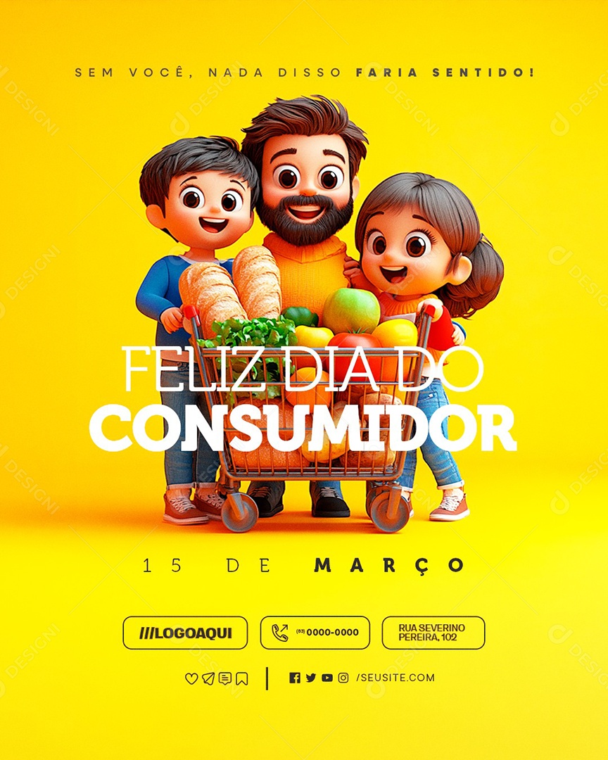 Feliz Dia do Consumidor 15 de Março Social Media PSD Editável