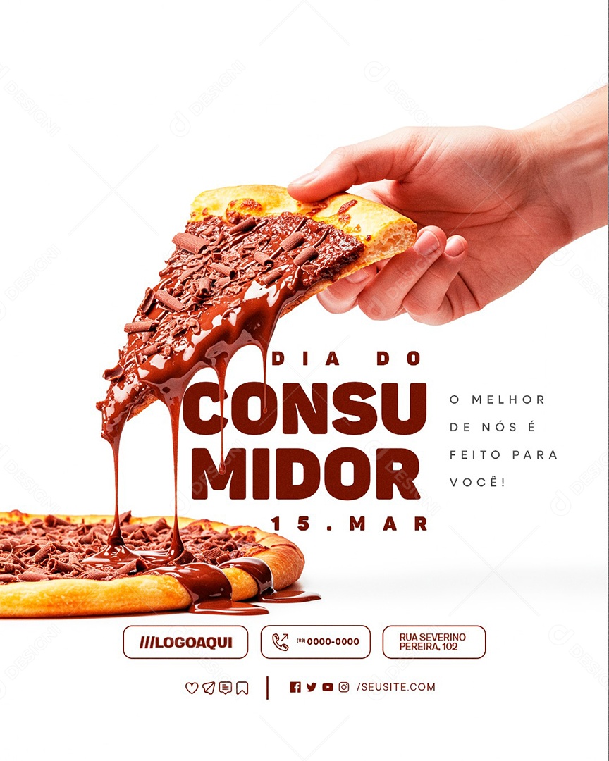 Dia do Consumidor 15 de Março Pizzaria Social Media PSD Editável