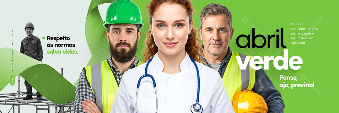 Carrossel Abril Verde Pense Aja Previna Social Media PSD Editável