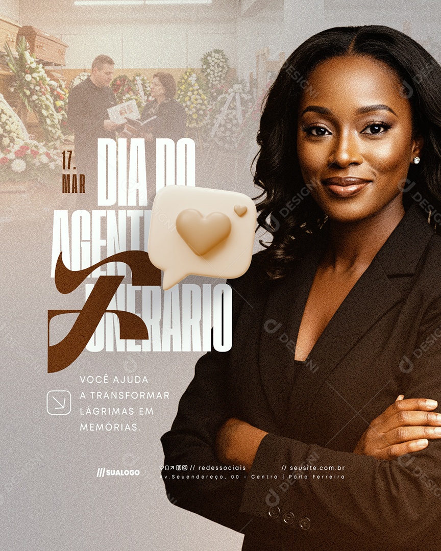 Dia do Agente Funerário 17 de Março Você Ajuda a Transformar Social Media PSD Editável