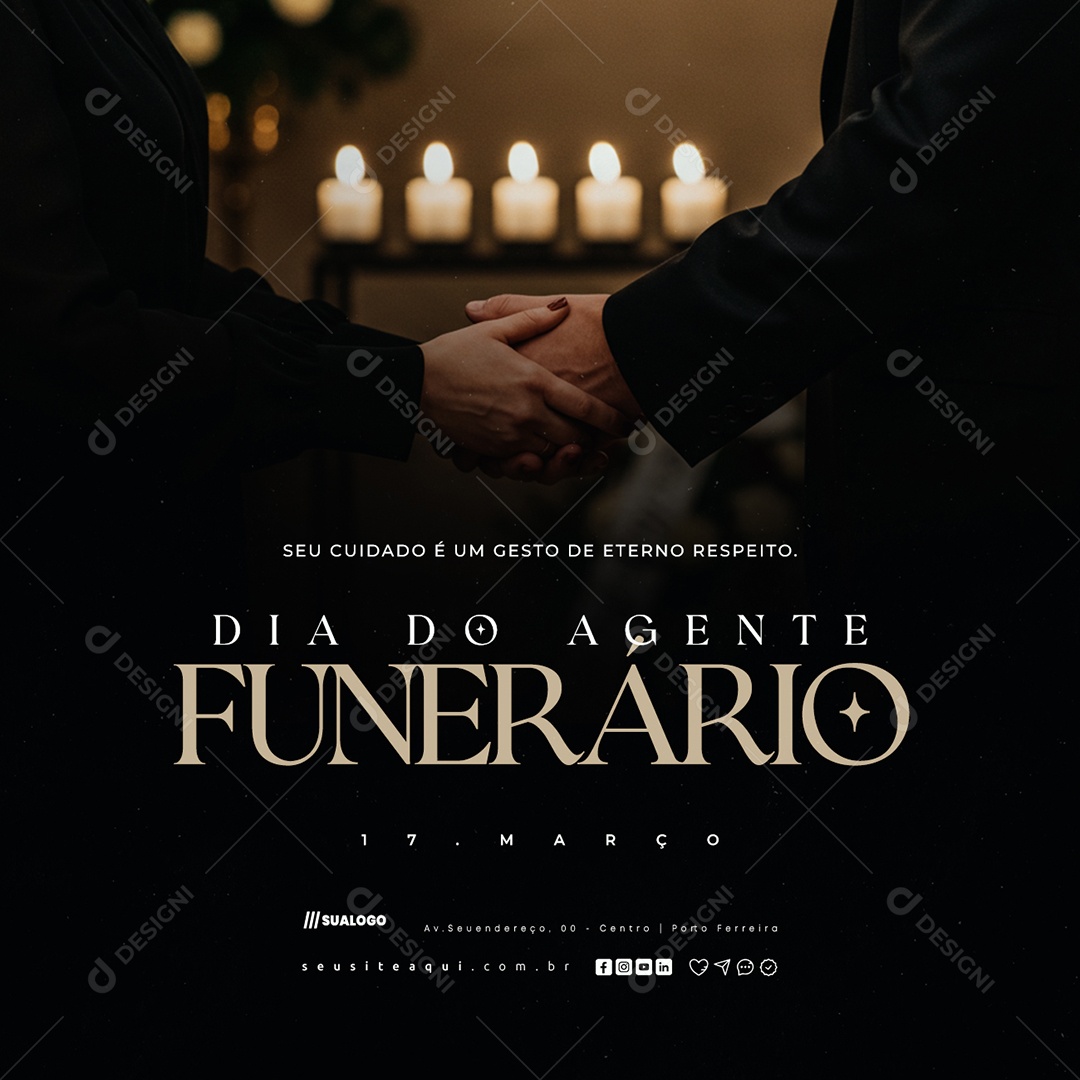 Dia do Agente Funerário 17 de Março Social Media PSD Editável