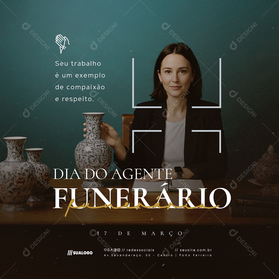 Dia do Agente Funerário 17 de Março Seu Trabalho é Um Exemplo Social Media PSD Editável