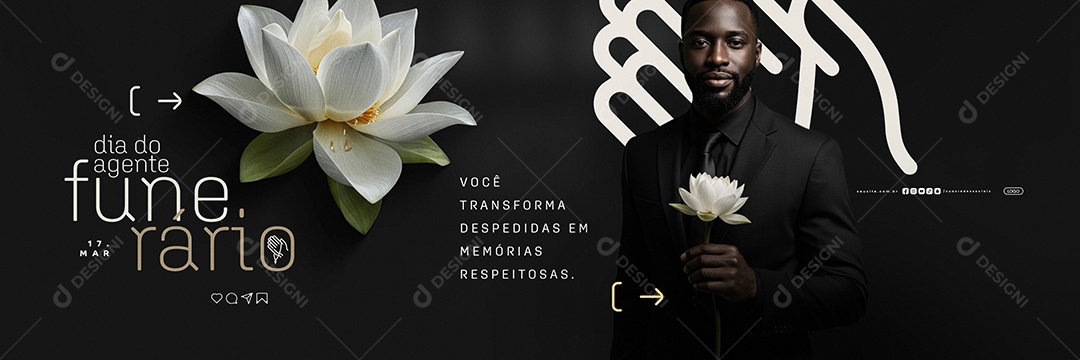 Carrossel Dia do Agente Funerário 17 de Março Social Media PSD Editável