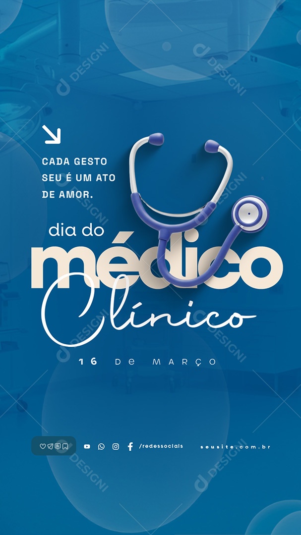 Story Dia do Médico Clínico 16 de Março Social Media PSD Editável