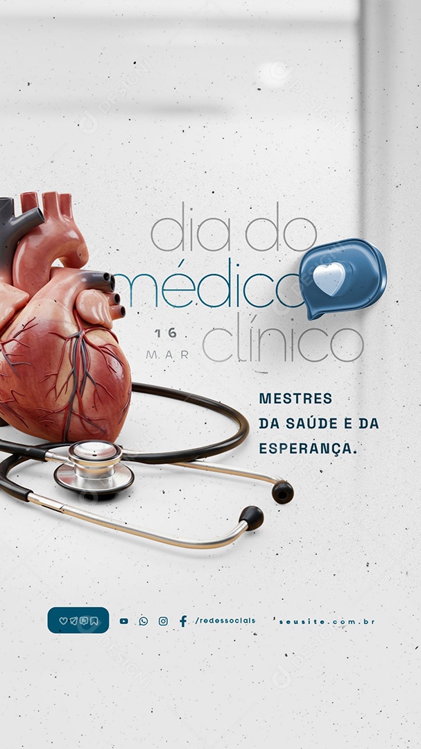 Story Dia do Médico Clínico 16 de Março Mestres da Saúde Social Media PSD Editável