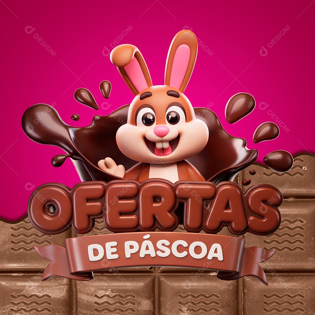 Selo 3D Ofertas De Páscoa Para Composição PSD