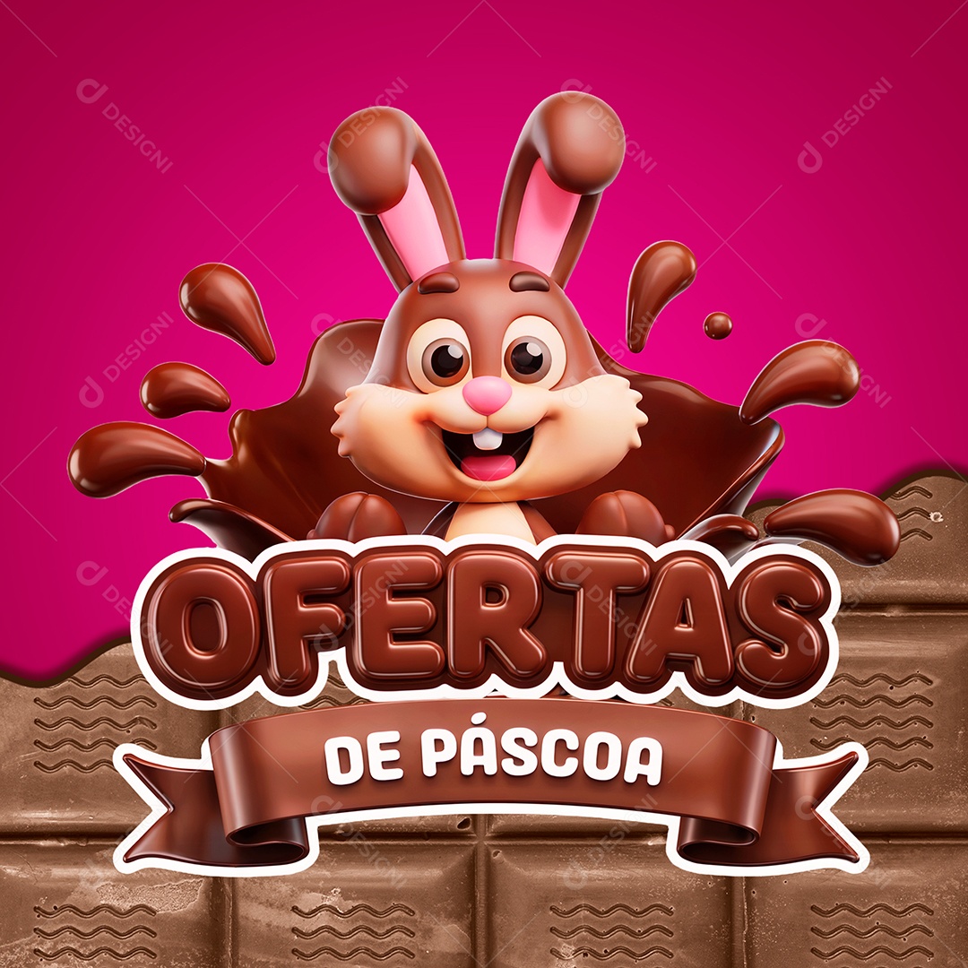 Selo 3D Ofertas De Páscoa Para Composição PSD