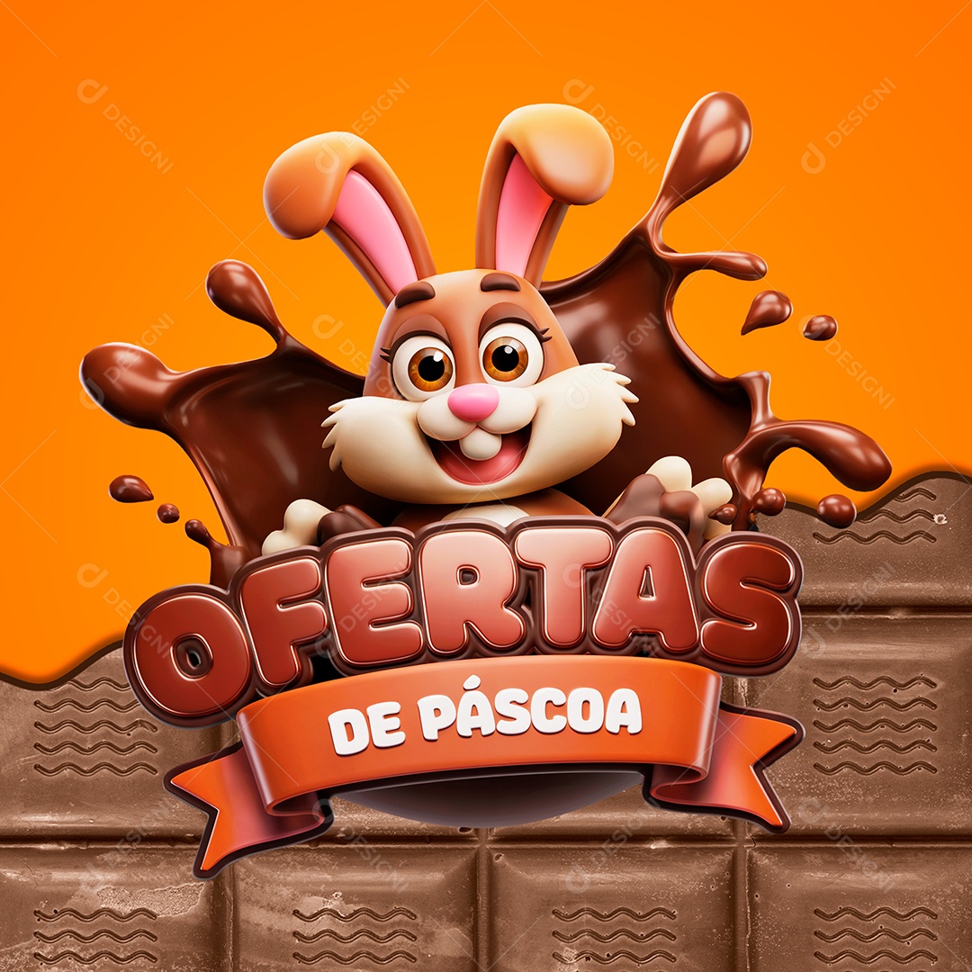 Selo 3D Ofertas De Páscoa Para Composição PSD