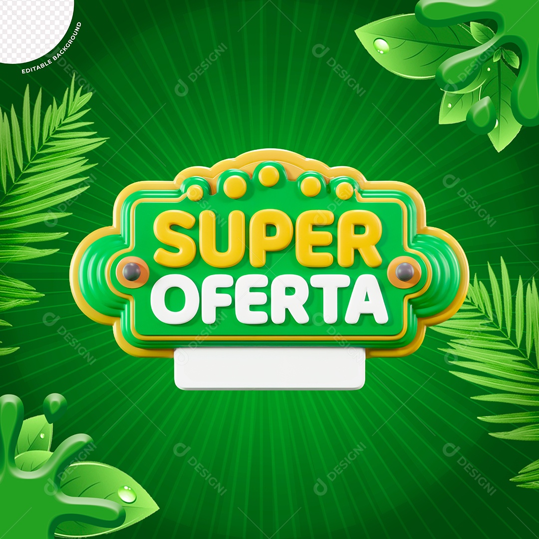 Selo 3D Super Oferta para Composição PSD