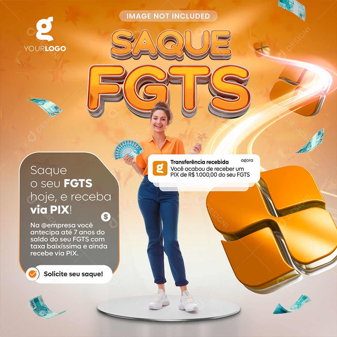 Empréstimo Saque FGTS Social Media PSD Editável