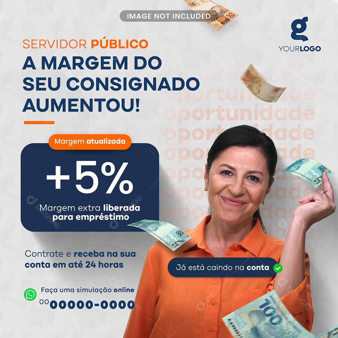 A Margem do Seu Consignado Aumentou Social Media PSD Editável