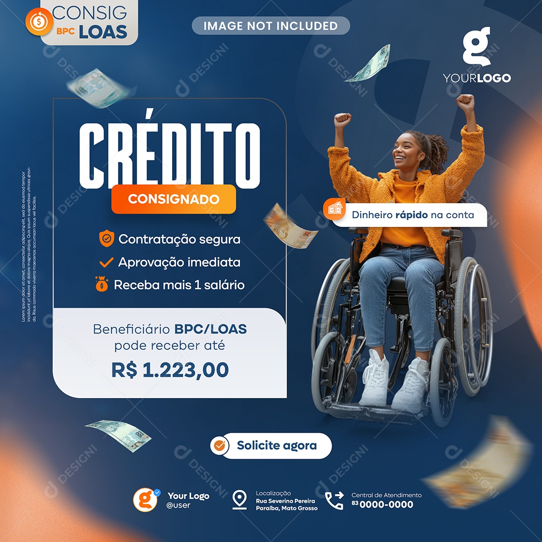 Empréstimo Crèdito Consignado Social Media PSD Editável