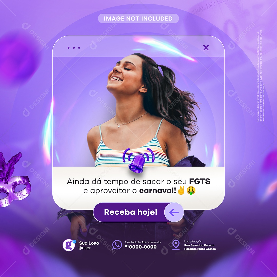 Empréstimo Ainda da Tempo de Sacar Seu FGTS Social Media PSD Editável