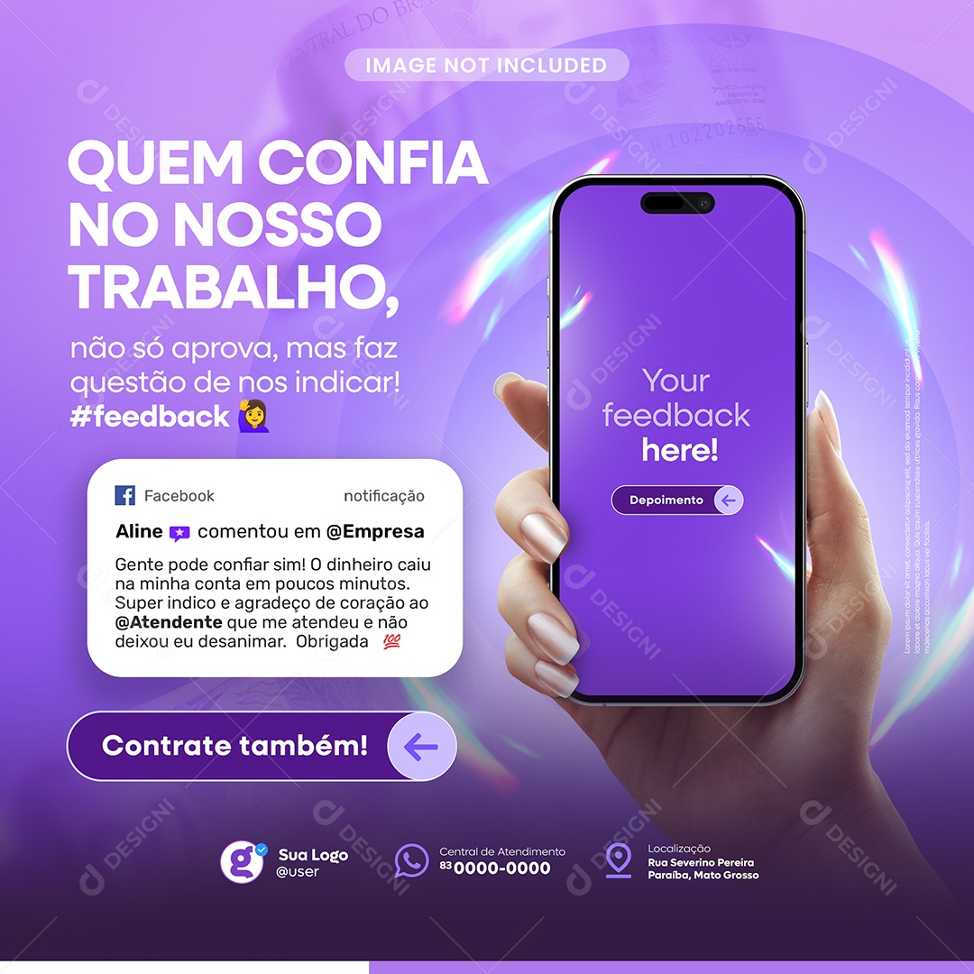 Empréstimo Quem Confia No Nosso Trabalho Não só Aprova Mas Faz Questão de Indicar Social Media PSD Editável