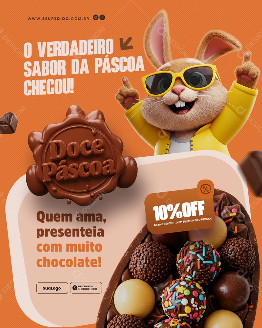 Páscoa Ovos Gourmet Promoções Social Media PSD Editável